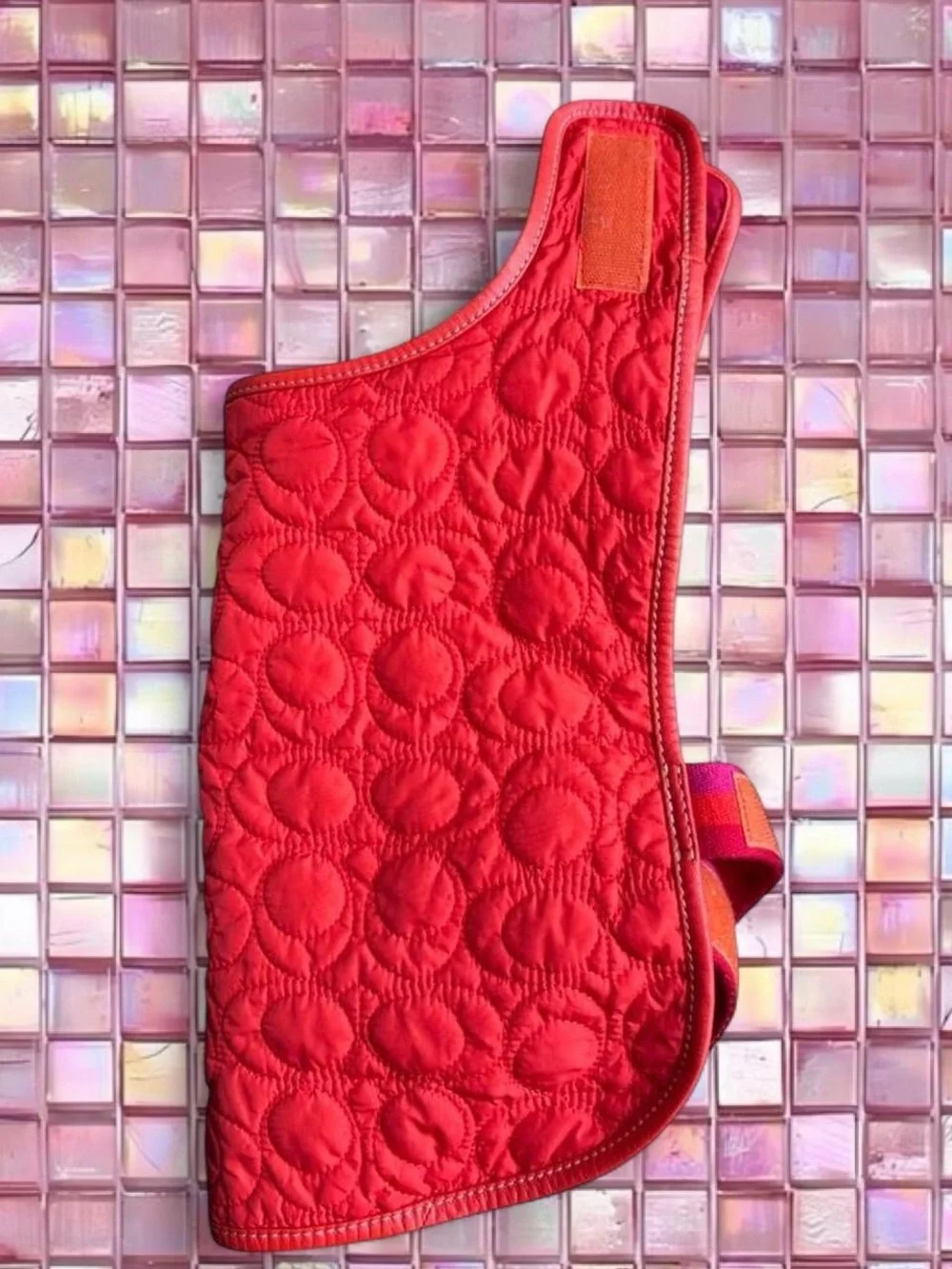 Coach Quilted Clutch in Vibrant Red - Picture 5 of 7